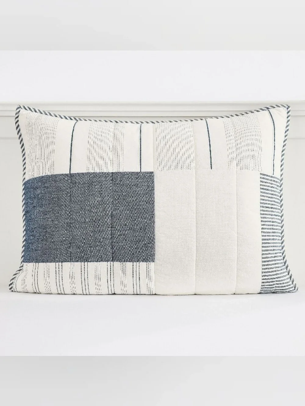 Pottery Barn Teen River Stripe Quilted Standard Sham 20